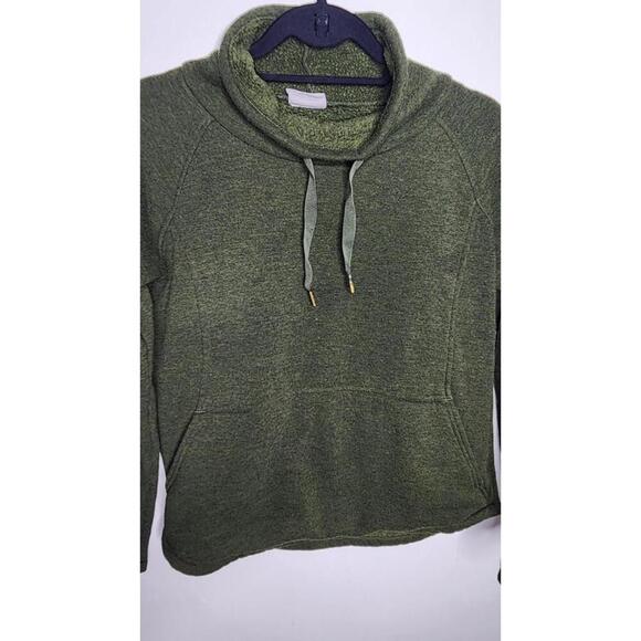 Columbia Pullover Womens XS Cowl Neck Fleece Sweatshirt Kangaroo Pocket Cozy - Picture 2 of 6